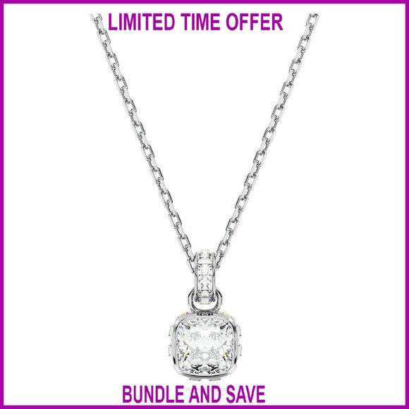 Square-Cut Crystal Stud Earrings Rhodium Finish Fine Jewelry